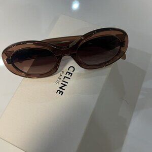 CELINE Triomphe 01 Sunglasses In Acetate BROWN CRYSTAL